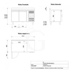 Tavolo Refrigerato Pasticceria 2 Porte -2°C/+8°C Classe Energetica C Alzatina 600 X 400 Mm -Vendite GATRODOMUS tavolo refrigerato 2 porte 60x40 per pasticceria con alzatina 10