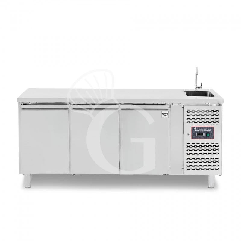 Tavolo Refrigerato 3 Porte Con Lavello,motore A Destra,Prof. 700 Mm,temp +2°C/+8°C, Completo Di Rubinetto Classe Energetica B 5 Tavolo Refrigerato 3 Porte Con Lavello,motore A Destra,Prof. 700 Mm,temp +2°C/+8°C, Completo Di Rubinetto Classe Energetica B - immagine 3