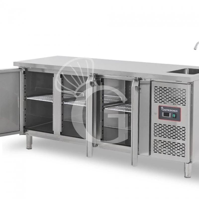 Tavolo Refrigerato 3 Porte Con Lavello,motore A Destra,Prof. 700 Mm,temp +2°C/+8°C, Completo Di Rubinetto Classe Energetica B 7 Tavolo Refrigerato 3 Porte Con Lavello,motore A Destra,Prof. 700 Mm,temp +2°C/+8°C, Completo Di Rubinetto Classe Energetica B - immagine 5
