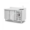Tavolo Refrigerato 2 Porte Con Lavello E Alzatina, Motore A Destra, Prof. 700 Mm,temp +2°C/+8°C, Completo Di Rubinetto -Vendite GATRODOMUS tavolo refrigerato 2 porte gn 11 prof700 tn 36