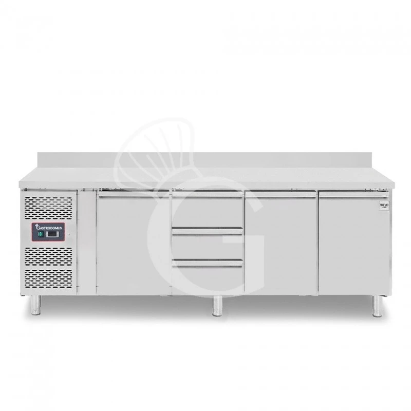 Tavolo Refrigerato 3 Cassetti 3 Porte 700 Mm -2°C/+8°C Alzatina, Motore A Sinistra 4 Tavolo Refrigerato 3 Cassetti 3 Porte 700 Mm -2°C/+8°C Alzatina, Motore A Sinistra - immagine 2