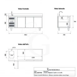 Tavolo Refrigerato 3 Porte Con Lavello E Alzatina,motore A Sinistra,Prof. 700 Mm,temp +2°C/+8°C, Completo Di Rubinetto -Vendite GATRODOMUS tavolo refrigerato 3 porte con lavello e alzatinamotore a sinistraprof 700 mmtemp 2c8c completo di rubinetto 8