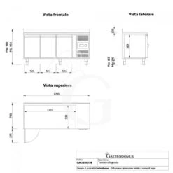 Tavolo Refrigerato 3 Porte Alzatina -2°C/+8°C Classe Energetica E Prof. 700 Mm -Vendite GATRODOMUS tavolo refrigerato 3 porte e alzatina gn 11 prof700 tn 12