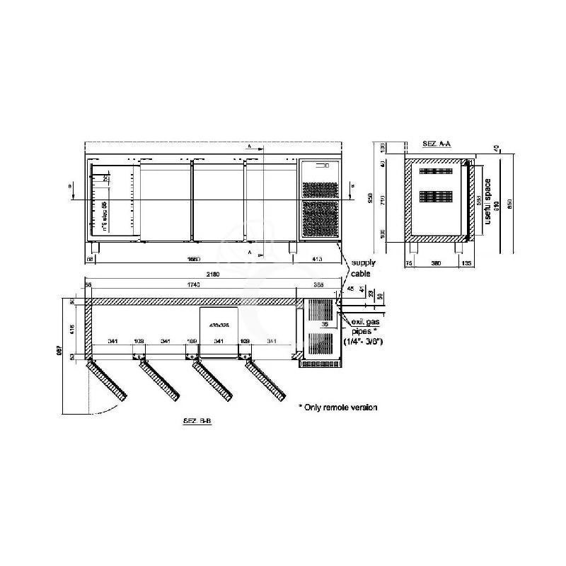 Tavolo Refrigerato 4 Porte Alzatina Prof. 600 Mm 0°C/+10°C Classe Energetica B 5 Tavolo Refrigerato 4 Porte Alzatina Prof. 600 Mm 0°C/+10°C Classe Energetica B - immagine 3