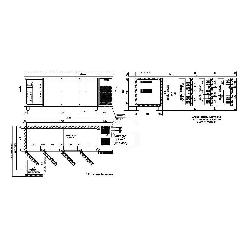 Tavolo Refrigerato 4 Porte Alzatina Prof. 700 Mm 0°C/+10°C Classe Energetica A 6 Tavolo Refrigerato 4 Porte Alzatina Prof. 700 Mm 0°C/+10°C Classe Energetica A - immagine 4