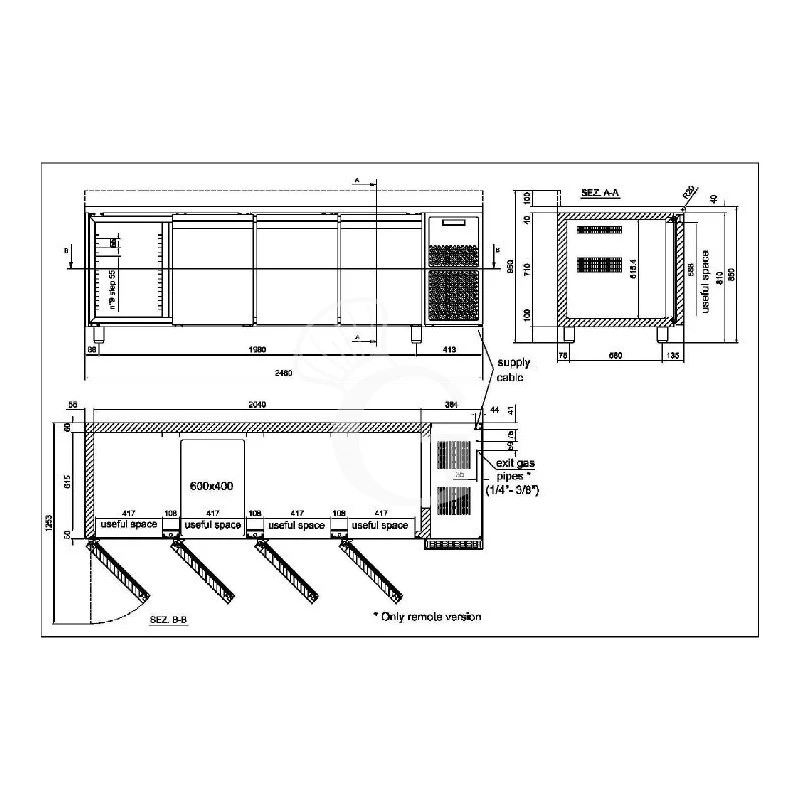 Tavolo Refrigerato 4 Porte Alzatina Prof. 800 0°C/+10°C Classe Energetica A 6 Tavolo Refrigerato 4 Porte Alzatina Prof. 800 0°C/+10°C Classe Energetica A - immagine 4