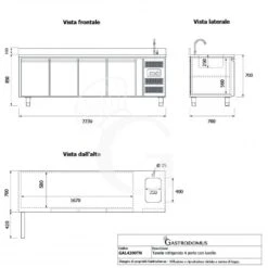 Tavolo Refrigerato 4 Porte Con Lavello E Alzatina, Motore A Destra, Prof. 700 Mm,temp +2°C/+8°C, Completo Di Rubinetto -Vendite GATRODOMUS tavolo refrigerato 4 porte con lavello e alzatina motore a destra prof 700 mmtemp 2c8c completo di rubinetto 9