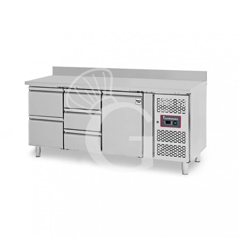 Tavolo Refrigerato 5 Cassetti 1 Porta 700 Mm -2°C/+8°C Alzatina Per Gastronomia 5 Tavolo Refrigerato 5 Cassetti 1 Porta 700 Mm -2°C/+8°C Alzatina Per Gastronomia - immagine 3