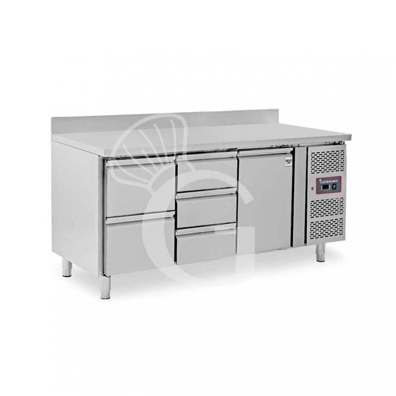 Tavolo Refrigerato 5 Cassetti 1 Porta 700 Mm -2°C/+8°C Alzatina Per Gastronomia 6 Tavolo Refrigerato 5 Cassetti 1 Porta 700 Mm -2°C/+8°C Alzatina Per Gastronomia - immagine 4