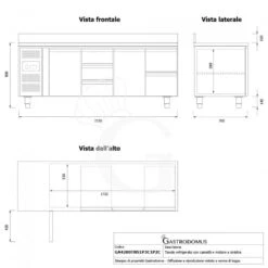 Tavolo Refrigerato 5 Cassetti 2 Porte 700 Mm -2°C/+8°C Alzatina, Motore A Sinistra -Vendite GATRODOMUS tavolo refrigerato 5 cassetti 2 porte 700 mm 2c8c alzatina motore a sinistra 5