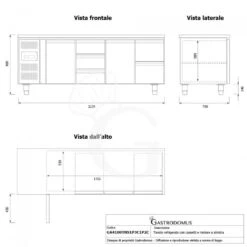 Tavolo Refrigerato 5 Cassetti 2 Porte 700 Mm -2°C/+8°C, Motore A Sinistra -Vendite GATRODOMUS tavolo refrigerato 5 cassetti 2 porte 700 mm 2c8c motore a sinistra 6