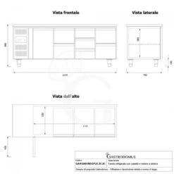 Tavolo Refrigerato 7 Cassetti 1 Porta 700 Mm -2°C/+8°C, Motore A Sinistra -Vendite GATRODOMUS tavolo refrigerato 7 cassetti 1 porta 700 mm 2c8c motore a sinistra 6