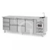 Tavolo Refrigerato 7 Cassetti 1 Porta Con Lavello, Prof. 700 Mm, Temp. +2°C/+8°C, Completo Di Rubinetto -Vendite GATRODOMUS tavolo refrigerato 7 cassetti 1 porta con lavello prof 700 mm temp 2c8c completo di rubinetto