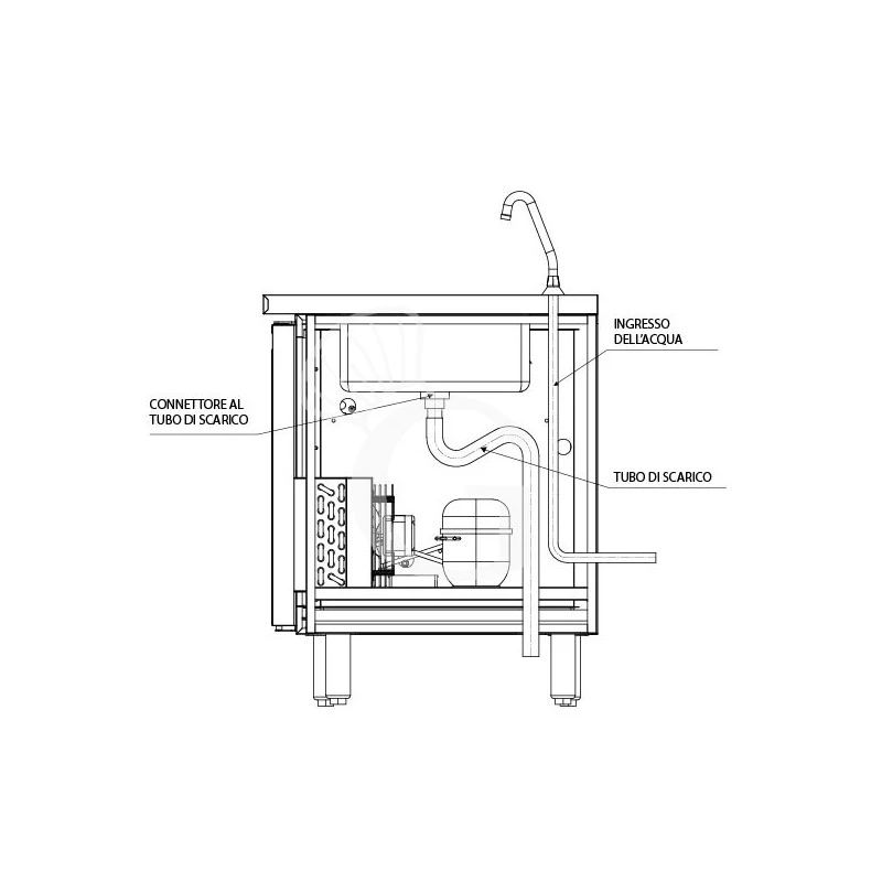 Tavolo Refrigerato 7 Cassetti 1 Porta Con Lavello,motore A Sinistra Prof. 700 Mm, Temp. +2°C/+8°C, Con Rubinetto 9 Tavolo Refrigerato 7 Cassetti 1 Porta Con Lavello,motore A Sinistra Prof. 700 Mm, Temp. +2°C/+8°C, Con Rubinetto - immagine 7