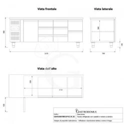 Tavolo Refrigerato 8 Cassetti 1 Porta 700 Mm -2°C/+8°C, Motore A Sinistra -Vendite GATRODOMUS tavolo refrigerato 8 cassetti 1 porta 700 mm 2c8c motore a sinistra 6