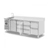 Tavolo Refrigerato 8 Cassetti 1 Porta Con Lavello E Alzatina,motore A Sinistra Prof. 700 Mm, Temp. +2°C/+8°C, Con Rubinetto -Vendite GATRODOMUS tavolo refrigerato 8 cassetti 1 porta con lavello e alzatinamotore a sinistra prof 700 mm temp 2c8c con rubinetto
