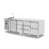 Tavolo Refrigerato 8 Cassetti 1 Porta Con Lavello,motore A Sinistra Prof. 700 Mm, Temp. +2°C/+8°C, Con Rubinetto -Vendite GATRODOMUS tavolo refrigerato 8 cassetti 1 porta con lavellomotore a sinistra prof 700 mm temp 2c8c completo di rubinetto