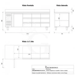 Tavolo Refrigerato 9 Cassetti 1 Porta 700 Mm -2°C/+8°C Alzatina, Motore A Sinistra -Vendite GATRODOMUS tavolo refrigerato 9 cassetti 1 porta 700 mm 2c8c alzatina motore a sinistra 5