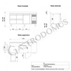 Tavolo Refrigerato 4 Cassetti 1 Porta 700 Mm -2°C/+8°C Alzatina Per Gastronomia -Vendite GATRODOMUS tavolo refrigerato con 1 porta e 4 cassetti alzatina prof 700 e temperatura 2c8c 14