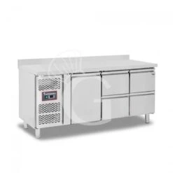 Tavolo Refrigerato 4 Cassetti 1 Porta 700 Mm -2°C/+8°C Alzatina Motore A Sinistra -Vendite GATRODOMUS tavolo refrigerato con 1 porta e 4 cassetti alzatina prof 700 e temperatura 2c8c 2