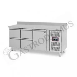 Tavolo Refrigerato 4 Cassetti 1 Porta 700 Mm -2°C/+8°C Alzatina Per Gastronomia -Vendite GATRODOMUS tavolo refrigerato con 1 porta e 4 cassetti alzatina prof 700 e temperatura 2c8c 8
