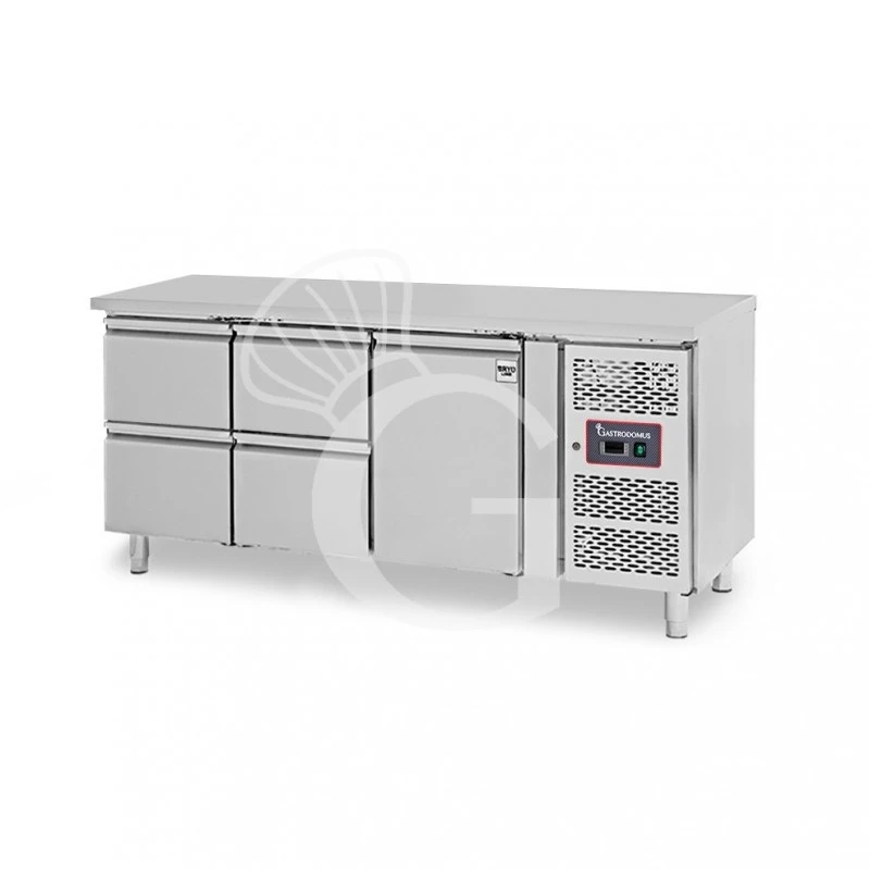 Tavolo Refrigerato 4 Cassetti 1 Porta 700 Mm -2°C/+8°C Per Gastronomia 5 Tavolo Refrigerato 4 Cassetti 1 Porta 700 Mm -2°C/+8°C Per Gastronomia - immagine 3
