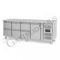 Tavolo Refrigerato 6 Cassetti 1 Porta 700 Mm -2°C/+8°C Per Gastronomia -Vendite GATRODOMUS tavolo refrigerato con 1 porta e 6 cassetti prof 700 e temperatura 2c8c 11