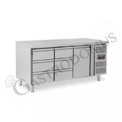 Tavolo Refrigerato 6 Cassetti 1 Porta 700 Mm -2°C/+8°C -Vendite GATRODOMUS tavolo refrigerato con 1 porta e 6 cassetti prof 700 e temperatura 2c8c 3
