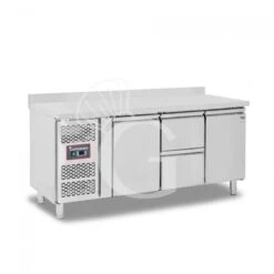 Tavolo Refrigerato 2 Cassetti 2 Porte 700 Mm -2°C/+8°C Alzatina Motore A Sinistra -Vendite GATRODOMUS tavolo refrigerato con 2 porte e 2 cassetti alzatina e prof 700 2c8c 2