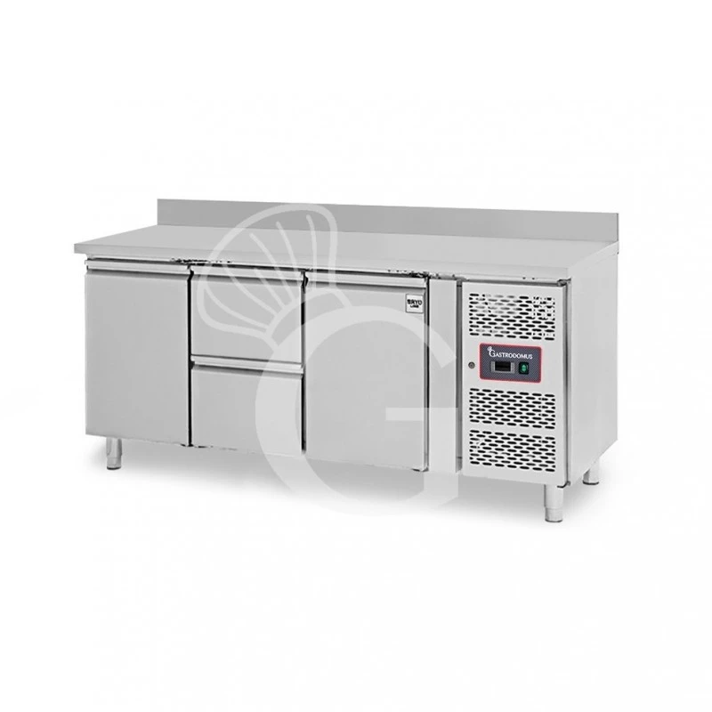 Tavolo Refrigerato 2 Cassetti 2 Porte 700 Mm -2°C/+8°C Alzatina Per Gastronomia 5 Tavolo Refrigerato 2 Cassetti 2 Porte 700 Mm -2°C/+8°C Alzatina Per Gastronomia - immagine 3