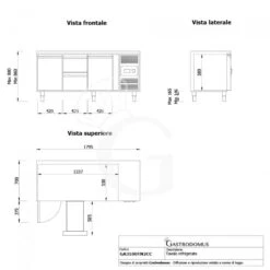 Tavolo Refrigerato 2 Cassetti 2 Porte 700 Mm -2°C/+8°C Per Gastronomia 20 Tavolo Refrigerato 2 Cassetti 2 Porte 700 Mm -2°C/+8°C Per Gastronomia -Vendite GATRODOMUS tavolo refrigerato con 2 porte e 2 cassetti prof 700 e temperatura 2c8c 7