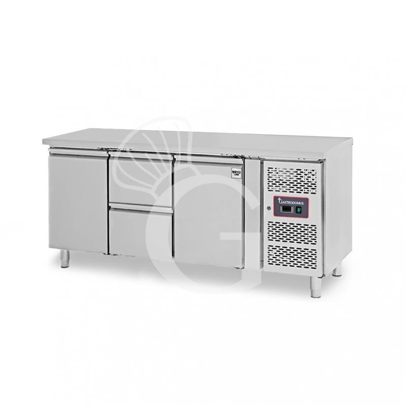 Tavolo Refrigerato 2 Cassetti 2 Porte 700 Mm -2°C/+8°C Per Gastronomia 3 Tavolo Refrigerato 2 Cassetti 2 Porte 700 Mm -2°C/+8°C Per Gastronomia
