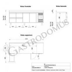 Tavolo Refrigerato 4 Cassetti 2 Porte 700 Mm -2°C/+8°C Alzatina Per Gastronomia -Vendite GATRODOMUS tavolo refrigerato con 2 porte e 4 cassetti alzatina prof700 e temperatura 2c8c 8
