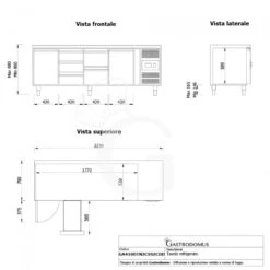 Tavolo Refrigerato 5 Cassetti 2 Porte 700 Mm -2°C/+8°C Per Gastronomia -Vendite GATRODOMUS tavolo refrigerato con 2 porte e 5 cassetti alzatina prof700 e temperatura 2c8c 22