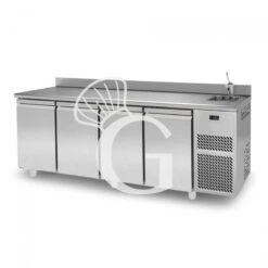 Tavolo Refrigerato Con Lavello 4 Porte Alzatina Prof. 700 Mm 0°C/10°C Classe Energetica C