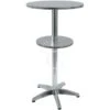 Tavolo Rotondo Altezza 1060 Mm In Alluminio E Acciaio Con Piano Inferiore Diametro 600 Mm 1 Tavolo Rotondo Altezza 1060 Mm In Alluminio E Acciaio Con Piano Inferiore Diametro 600 Mm -Vendite GATRODOMUS tavolo rotondo altezza 106cm in alluminio e acciaio