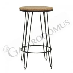 Tavolo Rotondo Da Esterno In Metallo Verniciato Con Piano In Legno Di Diametro 600 Mm