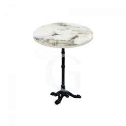 Tavolo Rotondo Piano In HPL E Base In Ghisa Verniciata - Ø700xH730 Mm