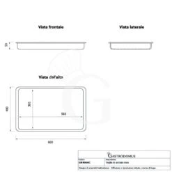 Teglia In Acciaio Inox - L 600 Mm X P 400 Mm X H 50 Mm -Vendite GATRODOMUS teglia in acciaio inox l 600 mm x p 400 mm x 50mm 4