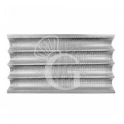 Teglia Rettangolare In Alluminio Per Baguette Con 4 Canali L 530 Mm X P 32,5 Mm