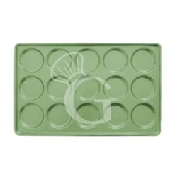 Teglia Rettangolare Per Hamburger In Lamiera Alluminata Teflonata Verde L 600 Mm X P 400 Mm X H 14 Mm