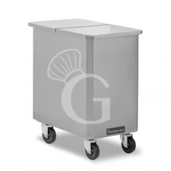 Tramoggia In Acciaio Inox Satinato Su Ruote 115 LT - Senza Divisorio Interno -Vendite GATRODOMUS tramoggia in acciaio inox satinato su ruote 115 lt senza divisorio interno 2