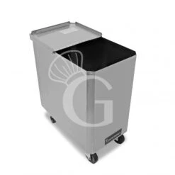 Tramoggia In Acciaio Inox Satinato Su Ruote 115 LT - Senza Divisorio Interno -Vendite GATRODOMUS tramoggia in acciaio inox satinato su ruote 115 lt senza divisorio interno 3