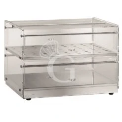 Vetrina Bar Neutra Porta Brioches In Plexiglass 2 Ripiani In Inox L 850 Mm X P 350 Mm X H 400 Mm