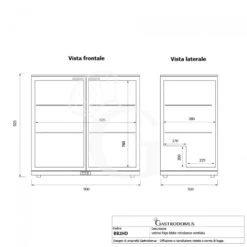 Vetrina Frigo Ventilata Da Banco O Retrobanco Orizzontale, 2 Porte Battenti 212 LT - Temperatura 2°C/+8°C -Vendite GATRODOMUS vetrina frigo ventilata da banco o retrobanco orizzontale 2 porte battenti 212 lt temperatura 2c8c 6