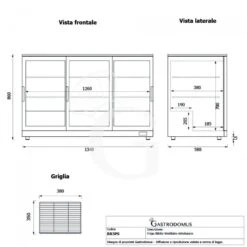 Vetrina Frigo Ventilata Da Banco O Retrobanco Orizzontale, 3 Porte Scorrevoli 295 LT - Temperatura 0°C/+10°C -Vendite GATRODOMUS vetrina frigo ventilata da banco o retrobanco orizzontale 3 porte scorrevoli 295 lt temperatura 0c10c 10