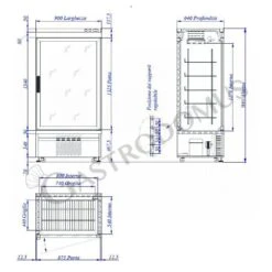 Vetrina Pasticceria Refrigerata Statico 555 LT +2°C/+10°C 1 Lato Vetro -Vendite GATRODOMUS vetrina pasticceria refrigerata statico 555 lt 2c10c 1 lato vetro 1