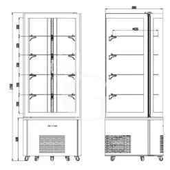 Vetrina Pasticceria Refrigerata Ventilato 360 LT +2°C/+8°C -Vendite GATRODOMUS vetrina pasticceria refrigerata ventilato 360 lt 2c8c 3