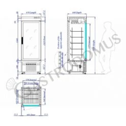 Vetrina Pasticceria Refrigerata Ventilato 400 LT -25°C/+5°C 1 Lato Vetro -Vendite GATRODOMUS vetrina pasticceria refrigerata ventilato 400 lt 25c5c 1 lato vetro 1