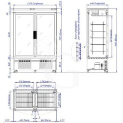 Vetrina Pasticceria Refrigerata Ventilato 810 LT -25°C/+5°C 1 Lato Vetro 2 Porte -Vendite GATRODOMUS vetrina pasticceria refrigerata ventilato 810 lt 25c5c 1 lato vetro 2 porte 1